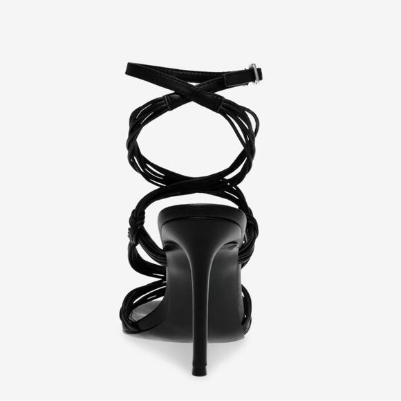 Steve Madden $110 Lele Strappy Sandals Black Leather Size 8 - Picture 2 of 5
